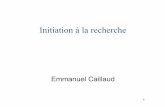 Initiation à la rechercheemmanuelcaillaud.free.fr/Emmanuel_Caillaud/Initiation_a... · 2019. 10. 3. · Compétences visées • Connaissances : enseignement supérieur et recherche
