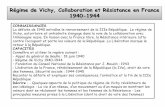 R£©gime de Vichy, Collaboration et R£©sistance en France ...adreamsuite.e- La d£©faite en juin 1940