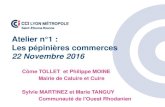 Atelier n°1 : Les pépinières commerces · 2016. 12. 1. · 22 Novembre 2016 Côme TOLLET et Philippe MOINE ... des CV (octobre 2016) Propos introductif 5 Thème de la présentation
