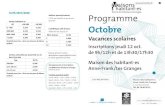 Tarifs 2017/2018 Anne-Frank/Les Granges Programme · 2017. 10. 17. · Tarifs 2017/2018 Sorties habitant-es QF +18 ANS - 18 ANS 0 - 400 2,15€ 1,15€ 400-800 3,15€ 2,15€ 800-1200