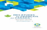 MES ÉTUDES - ACUFC · Le Collège Boréal : le choix numéro 1 en Ontario, qui nourrit le savoir et fait vibrer la culture à l’échelle de la province et en ligne Le Collège