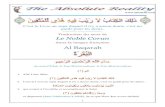 Traduction du sens de Le Noble Coran · Traduction du sens de Le Noble Coran dans la langue française Al Baqarah Au nom d'Allah, le Tout Miséricordieux, le Très Miséricordieux