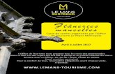Flâneries mancelles · 2017. 3. 23. · Flâneries mancelles Cycle de sorties organisées par l’Office de Tourisme Le Mans Métropole Avril à Juillet 2017 L’Office de Tourisme