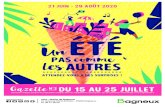 Un pascomme lesautres · 2020. 7. 6. · Balade « street art et plus encore » à partir de 18h30 Concert La Pêche. Un quartet qui célèbre joyeusement le voyage et la musique