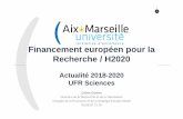 Financement européen pour la Recherche / H2020 · 2017. 10. 13. · Les projets en UFR Sciences ... • Appuyer la dynamique du site pour renforcer sa position de pôles européens