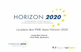 La place des PME dans Horizon 2020cache.media.education.gouv.fr/file/Transports/46/3/... · 1 Instrument PME 10 Quelles sont les PME cibles? • Pour les PME innovantes ayant pour