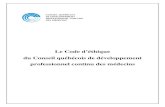 Le Code d’éthique du Conseil québécois de développement ...amooq.ca/wp-content/uploads/2015/06/Code-ethique-CQDPCM.pdf2013-10-21 Le Code d’éthique du Conseil québécois de