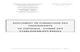 DOCUMENT DE FORMATION DES ENSEIGNANTS DE PHYSIQUE - CHIMIE … · 2019. 7. 24. · DPFC/CND Physique-Chimie/document de formation des Enseignants du privé – Juillet – Août 2019