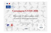 Campagne CNDS 2016 · Campagne CNDS 2016 •Soutenir l’emploi sportif –création d ’emplois qualifiés en CDI •en direction des populations ou territoires prioritaires •personnes