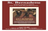 St. Bernadette...2020/08/30  · April 15, 2018 St. Bernadette ROMAN CATHOLIC PARISH HOME OF ST. JOHN XXIII SCHOOL 16245 N. 60th Street Scottsdale, AZ 85254 Phone: 480-905-0221 Fax: