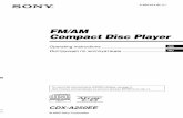 FM AM Compact Disc Player · Operating Instructions Инструкция по эксплуатации CDX-A250EE 2-650-614-21 (1)© 2005 Sony Corporation GB RU To cancel the demonstration
