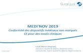 MEDI'NOV 2019inscription.firstconnection.fr/images/files/medi'nov/slides 2019/surgiqal institute...3 Avril 2019 Consultante, Expert Qualité & Affaires Réglementaires . Essais cliniques
