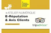Atelier E-Reputation 2017 OT LLBVDS ... TRIPADVISOR - 390 millions de personnes par mois - Restaurants,