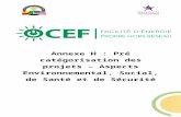 Introduction - OCEF Benin · Web viewLes réponses à ce questionnaire permettront au Gestionnaire de l’OCEF de catégoriser le projet sur la base des risques environnementaux et