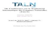 24e Conférence sur le Traitement Automatique des Langues … · 2020. 7. 28. · 24e Conférence sur le Traitement Automatique des Langues Naturelles (TALN) Orléans, France –