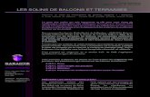 LES SOLINS DE BALCONS ET TERRASSES€¦ · Ancrage du balcon, (voir ﬁ g. 9.26.4.1. - 01.5) Solin de base Contre-solin métallique noyé dans le mortier Chantepleure à 800 mm c/c