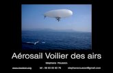 Aérosail Voilier des airs - ECOBIZ · 2017. 7. 27. · et réalise le premier vol en solo en rade de Toulon avec un dirigeable. Le seaglider est né 2007 Premier vol du seaglider