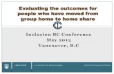 Inclusion BC Conference May 2015 Vancouver, B · Inclusion BC Conference May 2015 Vancouver, B.C . CENTRE FOR INCLUSION AND CITIZENSHIP Project Team Dr. Rachelle Hole Associate Professor,