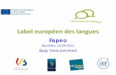 Fapeo€¦ · l’enseignement des langues. • priorités; innovation et transférabilité. • en 2012, 33 pays (27 Etats membres de l’UE, Islande, Liechtenstein, Norvège, Suisse,