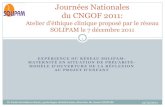 Journées Nationales du CNGOF 2011 - Solipam · Un objectif: neutraliser les déterminants sociaux pour contribuer à la réduction de la morbidité périnatale induite. Un territoire