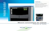 Étalonnage automatique Détection de traces de sodium ...€¦ · commandes en cas d’utilisation en salle d’échantillonnage propre, soit dans un coffret verrouillable tota-lement