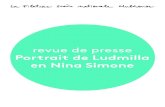 Portrait de Ludmilla en Nina Simone - La Filature · Nina Simone, alias Eunice Kath- leen Waymon. Ludmilla Dabo et David Lescot (musicien, comé- dien, metteur en scène) sontassis