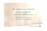 Le mécanisme d’accès en toxicomanie pour les adolescents...PRÉSENTATION En 2000, la région de la Mauricie et du Centre-du-Québec se dotait d’un mécanisme d’accès aux services