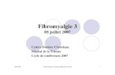 Fibromyalgie 3 · 18/07/2007 Centre Douleur Chronique Hôpital de la Timone 8 Physiopathologie: un désordre central de la modulation douloureuse ... La surestimation de l’utilité