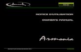 Armonia - AperturAapertura-audio.com/.../09/Armonia_bilingue_notice.pdf · Les Armonia sont lourdes et nous vous conseillons de les déballer dans la pièce où elles doivent être