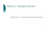 Module 1: biologie cellulaire - LeWebPédagogique...Module 1: biologie cellulaire Partie III: la communication cellulaire 1 . La communication cellulaire 2 1 – Prolifération 2 -
