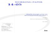WORKING PAPER 14-05 · Working Paper 14-05 VI Les réponses politiques fédérales 63 A. Les réponses aux questions liées à l’énergie 63 1. Répartition des compétences liées