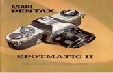 Sp%20IIASAHI PENTAX SPOTMATIC 11 Votre Asahi Pentax Spotmatic Il est le plus parfait des apparels photographiques existant Sur le marché. La traitement super-multi. couches (Super-Multi-Coated)