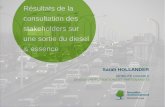 Résultats de la consultation des stakeholders sur une ... · Sarah HOLLANDER MOBILITÉ DURABLE DIVISION AUTORISATIONS ET PARTENARIATS . VERS UNE SORTIE DU DIESEL A L’HORIZON 2030