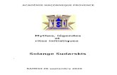 Solange Sudarskis · ACADÉMIE MAÇONNIQUE PROVENCE Mythes, légendes et rites initiatiques Solange Sudarskis s SAMEDI 26 septembre 2020