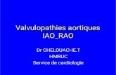 Valvulopathies aortiques IAO RAOuniv.ency-education.com/uploads/1/3/1/0/13102001/cardio4an... · Sténose rarement pure. Atteinte mitrale souvent associée. Congénital: valvulaire