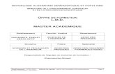 OFFRE DE FORMATION L.M.D. MASTER ACADEMIQUE · Mr Maiza Amor Doctorat d’état MC.A Laboratoire d’Energétique et d’électrochimie des solides C+ enc. B-2 : Encadrement Externe