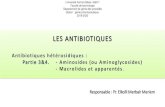 Antibiotiques hétérosidiques : - Aminosides (ou ... · - Macrolides et apparentés. Université Ferhat Abbas- Sétif-1 Faculté de technologie Département de génie des procédés