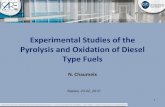 Experimental Studies of the Pyrolysis and Oxidation of Diesel … · 2013. 2. 6. · u b b u u b b b b L S P P T T M M dt dP 3 P r S V Eschenbach & Agnew (1958) expression • M :