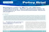 Relations entre le Maroc et l’Afrique subsaharienne : Quels … · 2018. 3. 15. · proviennent de la base de données de la banque mondiale (WITS) et de COMTRADE. partenaires tels