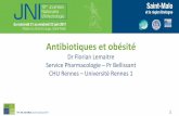 Antibiotiques et obésité - Infectiologie · 2017. 7. 12. · 18es JNI, Saint-Malo, du 21 au 23 juin 2017 Rationnel •↑ Prévalence obésité (33% US, 14% France) •Sensibilisation