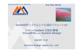Solution When You Need It1 Summit社システムレベル設計ソリューション C/C++/System C設計環境 VisualElite with System Design Solution When You Need It 2003年11月