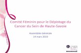 Comité Féminin pour le Dépistage du Cancer du Sein de ...€¦ · Présentation de l’Association «Vivre comme avant ... LANCEMENT OCTOBRE ROSE 30 septembre - Trophée du Ruban