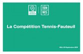 La Compétition Tennis-Fauteuil · TITRE DE LA PRESENTATION XX/XX/2017 LES FORMATS DE JEU • En simple, le format 1 (format traditionnel : 2 sets à 6 jeux) peut-être utilisé en