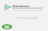 Rapport d’activités 2020 Biodiversité · Rapport d’activités 2020 — Biodiversité 2 2. ÉVÈNEMENTS Salon des technologies environnementales du Québec (STEQ) 2020 La 13e
