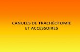 CANULES DE Trachéotomie ET ACCESSOIRES...CANULES DE TRACHEOTOMIE 1 Euro-Pharmat – Montpellier – 8, 9 & 10 octobre 2013 Dispositif tubulaire court introduit dans la trachée par