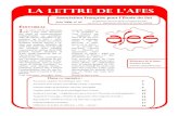 La lettre de l’AFESÉDITORIAL La lettre de l’AFES Association Française pour l’Étude du Sol Juin 2008, n° 87 Supplément à la revue Étude et Gestion des Sols, vol. 15, n°