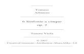 6 Sinfonie a cinque op. 2 · 2 Tenore Viola Albinoni − Sonata I a 5 op. 2 Nr. 1 Sonata I a 5 Tomaso Albinoni Tenore Viola op. 2 Nr. 1 Grave e adagio 2 f 9 Allegro 3 f 9 16 23 30