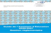 Guide de l’Assistant d’Éducation 2020/2021 Gestion règlementairecache.media.education.gouv.fr/file/Espace_personnels/12/... · 2020. 9. 3. · AED est envoyée directement par