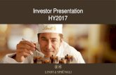 lindt-spruengli.com - Investor Presentation HY2017...Premium chocolate market to continue its positive trend Lindt & Sprüngli’s strong global brands and strategic business actions