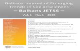 Balkans Journal of Emerging Trends in Social Sciences – Balkans … · 2019. 4. 11. · methodological articles from all major fields of economics, management, tourism, law and
